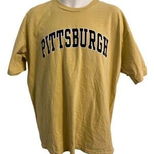 Vintage Jansport Yellow Pittsburgh T-Shirt. Measures 24" ptp. Size Large